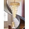 Buy cheap LED Spiral Luxury Crystal Golden Big Chandelier Duplex Building european crystal chandeliers(WH-NC-94) from wholesalers