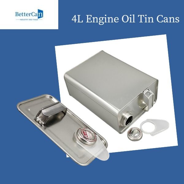 White Rectangular One Gallon Metal Can Tinplate Material For Engine Oil