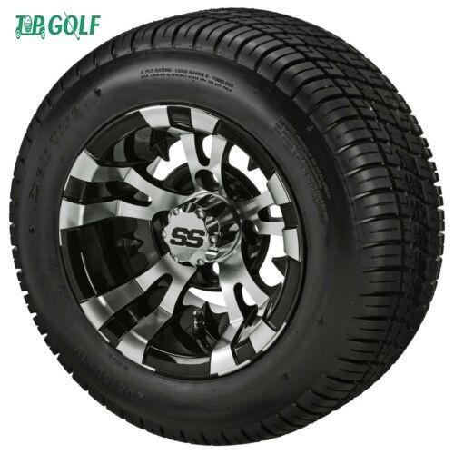 Buy cheap (4)Golf Cart 205/50-10 Tire on 10x7 Black/Machined Vampire Wheel Free Freight from wholesalers