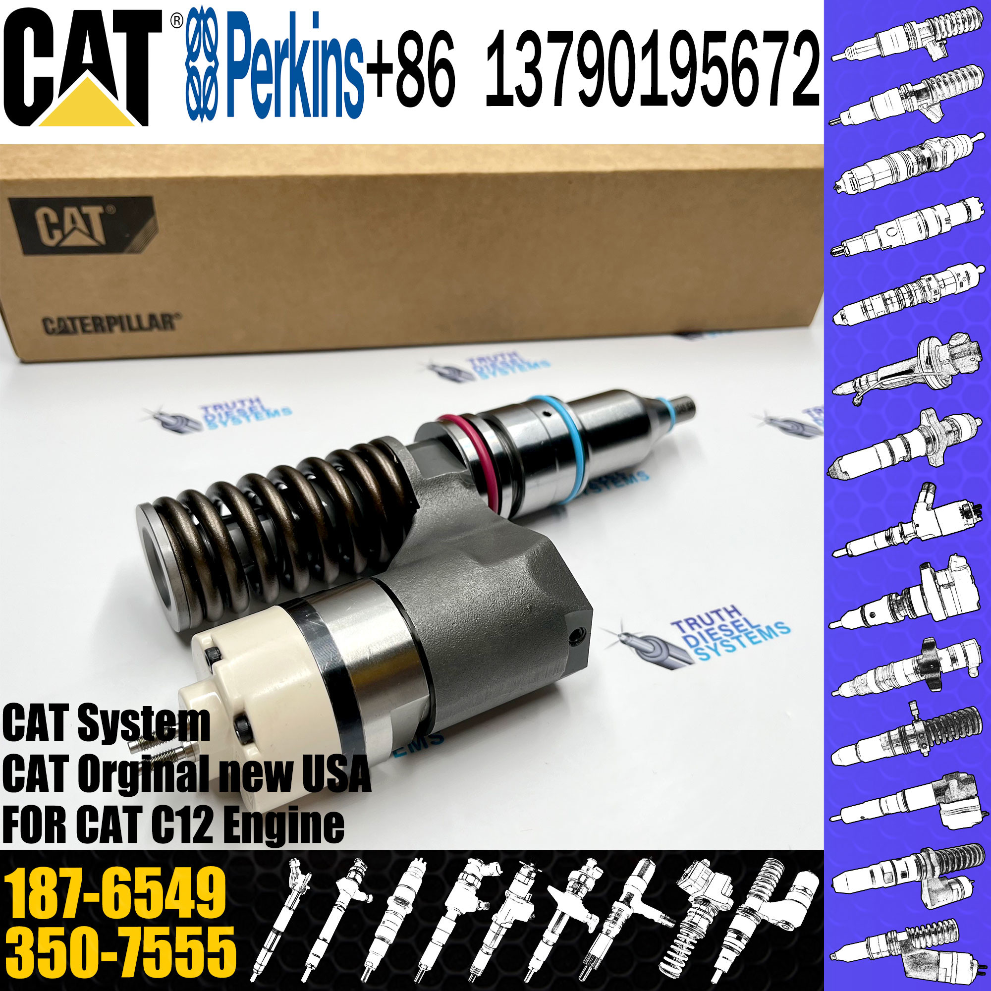 C12 Engine Fuel Injector 187-6549 1876549 OR-8773 OR-4987 10R-1264 161-1785 10R-0967