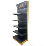 Single Side Gondola Store Shelving Metal Yellow Supermarket Storage Racks
