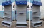 Grocery Shelf Store Mobile Floor Stand Slatwall Display Stands