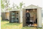 ODM ISO9001 Plastic Shed House , Steel Handle Large Outdoor Plastic Storage