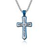 Buy cheap Blue and Gold Metal Prayer Choker for Men Stainless Steel Link Chain Necklaces Fine Jewelry Anniversary Occasion from wholesalers