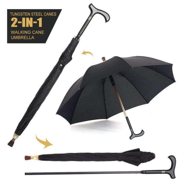 Buy cheap Black 2 In 1 130cm Walking Stick Umbrella For Outing from wholesalers