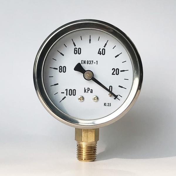 Buy cheap PC Lens 63mm Pressure Gauge 100 KPa SS304 Stainless Steel Pressure Gauge from wholesalers
