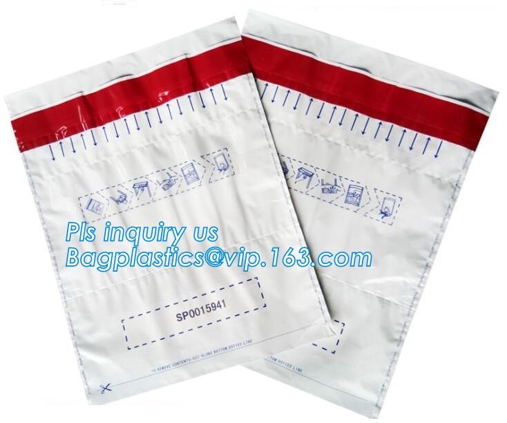 custom logo tamper tear proof plastic bank money envelopes mailing bag, Security Bag/Printed Plastic Security Bags For M