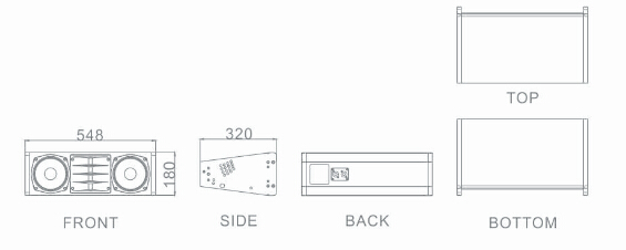 double 6 inch line array speaker LA206