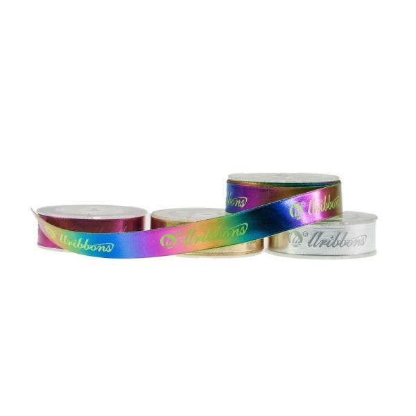 Buy cheap Rainbow Gold Satin Christmas Ribbon , Gifts Packaging Single Sided Satin Ribbon from wholesalers