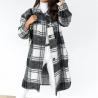 Buy cheap Autumn Winter Coats for Women 2023 Lapel Pocket Long Plaid Shirt Jacket Coat Woolen Fleece Plaid Long Coats for Women from wholesalers