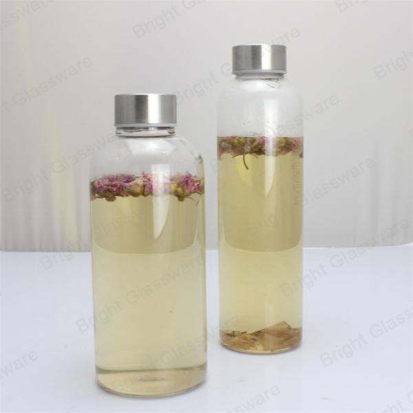 Buy cheap Hot sale 100ml-1000ml High borosilicate glass water bottle with lid from wholesalers
