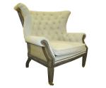 Buttoned Wing Deconstructed Antique Retro Leather Vintage Chair