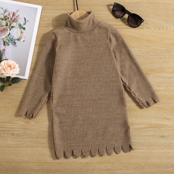 Buy cheap 80cm Autumn Children'S Dress Clothing Turtleneck Long Brown Sweater from wholesalers