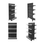 Customized Supermarket Display Shelves Single Side Metal Gondola Shelving Retail