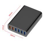 Multiport Tablet Laptop Smartphone 6 Port Type-C QC 3.0 Charger Wall Charger