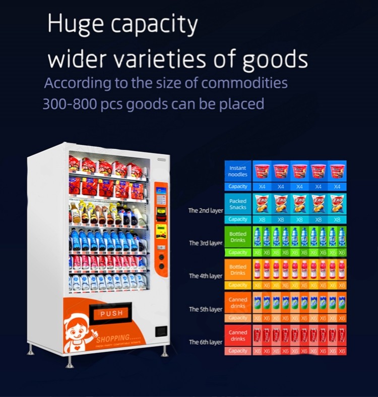 Manufacturer Convenient Store Vending Machines For Food And Drinks Snacks