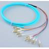 Buy cheap 12 fibers breakout fiber optic pigtail LC/UPC multimode OM3 50/125 aqua LSZH cable from wholesalers