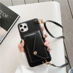 Neck Strap Phone Case , Leather Mobile Cover Adjustable Length Goes With A Card