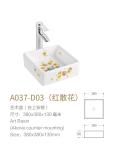 Square Porcelain Sink Small Decal Bathroom Wash White Hand Basin