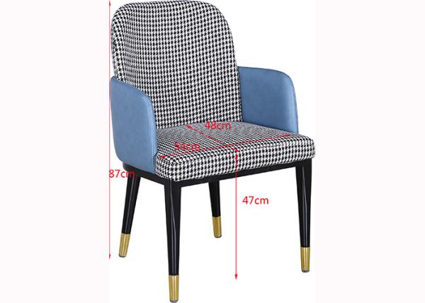 Buy cheap Restaurant 54cm 87cm Wrought Iron Upholstered Dining Chairs from wholesalers