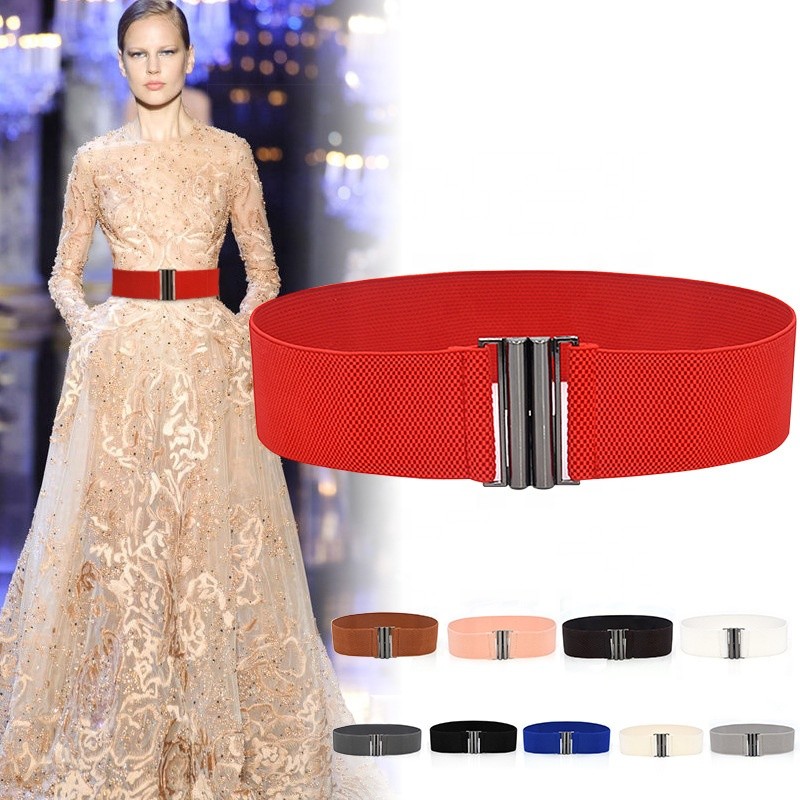 Blue Clasp Elastic Cinch Belt Garment Womens Fancy Dress Belts