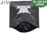 Doypack Smell Proof Zipper Bags Stand Up Black Plastic For Medicine Storage