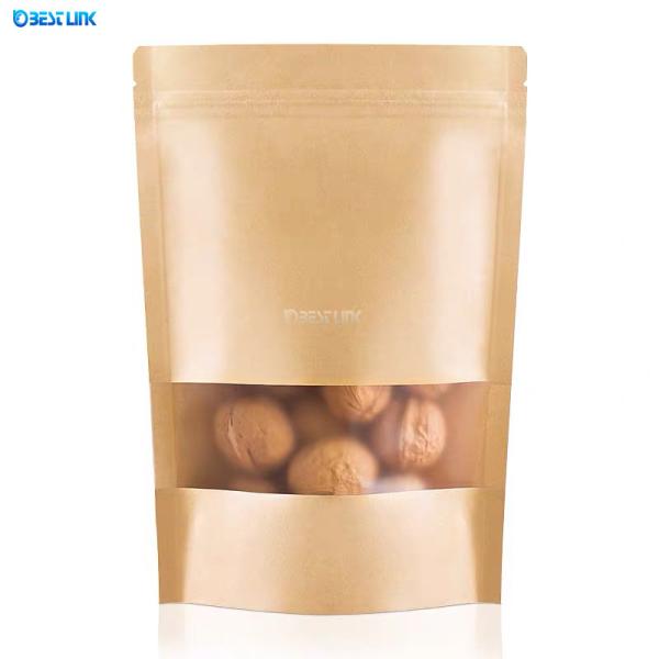 Buy cheap Custom Size Kraft Coffee Standing Pouch Food Grade Foil Kraft Paper Bags from wholesalers