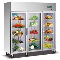 Buy cheap 1600L Glass Doors Stainless Steel Commercial Fridge Freezer , Kitchen Appliances product