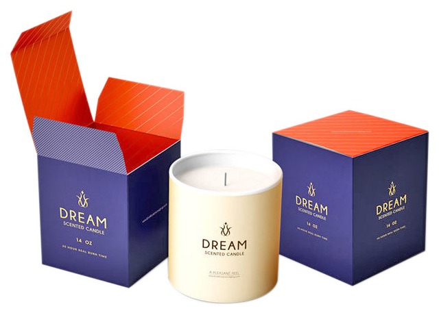 Luxury Candle Gift Paper Packaging Box Printed Custom Elegant Design