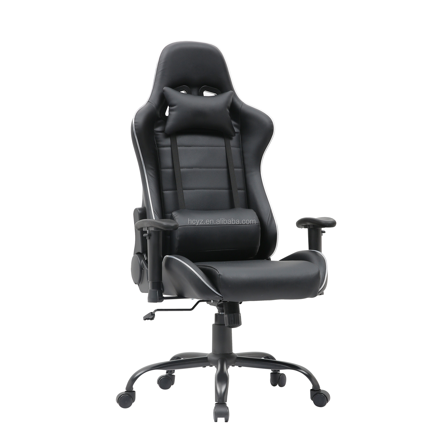 HCYZ RGB LED Light PC Gamer Chair with Backrest Adjustable 90-180 and Massage Function
