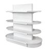 Buy cheap White Round Store Display Shelves Gondola Cosmetics Supermarket Display Rack from wholesalers