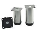 300mm Stainless Steel Adjustable Cabinet Feet Silver Polished Chrome Furniture