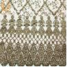 Buy cheap 55 Inch African Gold Beaded Glitter Sequins Embroidery Polyester from wholesalers