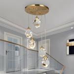 Nordic diamond chandelier Luxury Crystal Light New Design Gold staircase