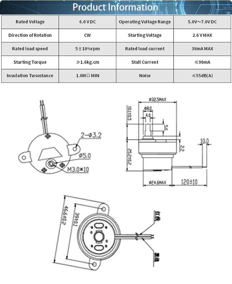 JS30 Low Noise 6V Small DC Gear Motors 5RPM 100RPM For Toy
