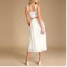 Buy cheap Crinkle Woven Rayon Black Sleeveless Tie-Front Two-Piece Dress Smocked Crop Tank Top and High Waist Long Skirts Suits from wholesalers