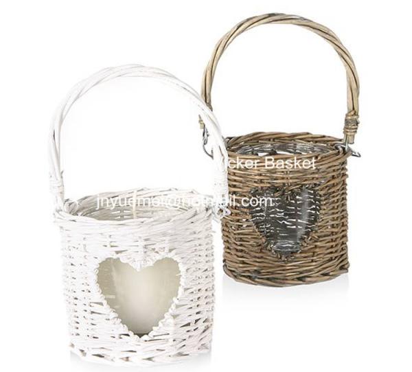 Buy cheap new design home dicorative wicker flower basket willow garden basket plant round from wholesalers