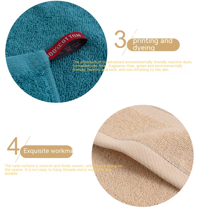 Cotton Rectangle Bath Towel Set 32 Adult Household Face Towel for Soft Absorbent