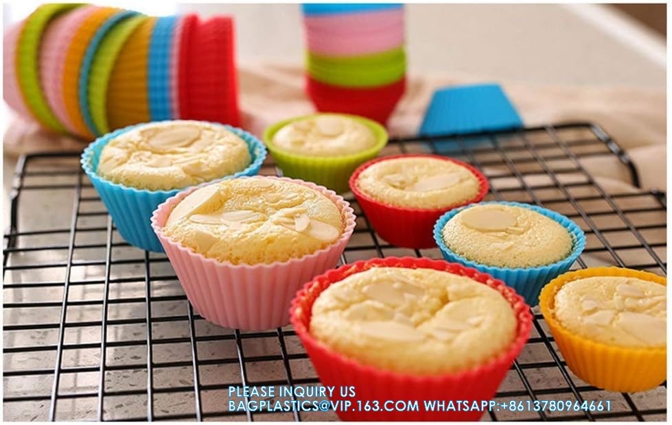 Reusable Silicone Cupcake Baking Cups 24 Pack, 2.75 Inch Cups, & Non-Stick Muffin Liners For Party Halloween