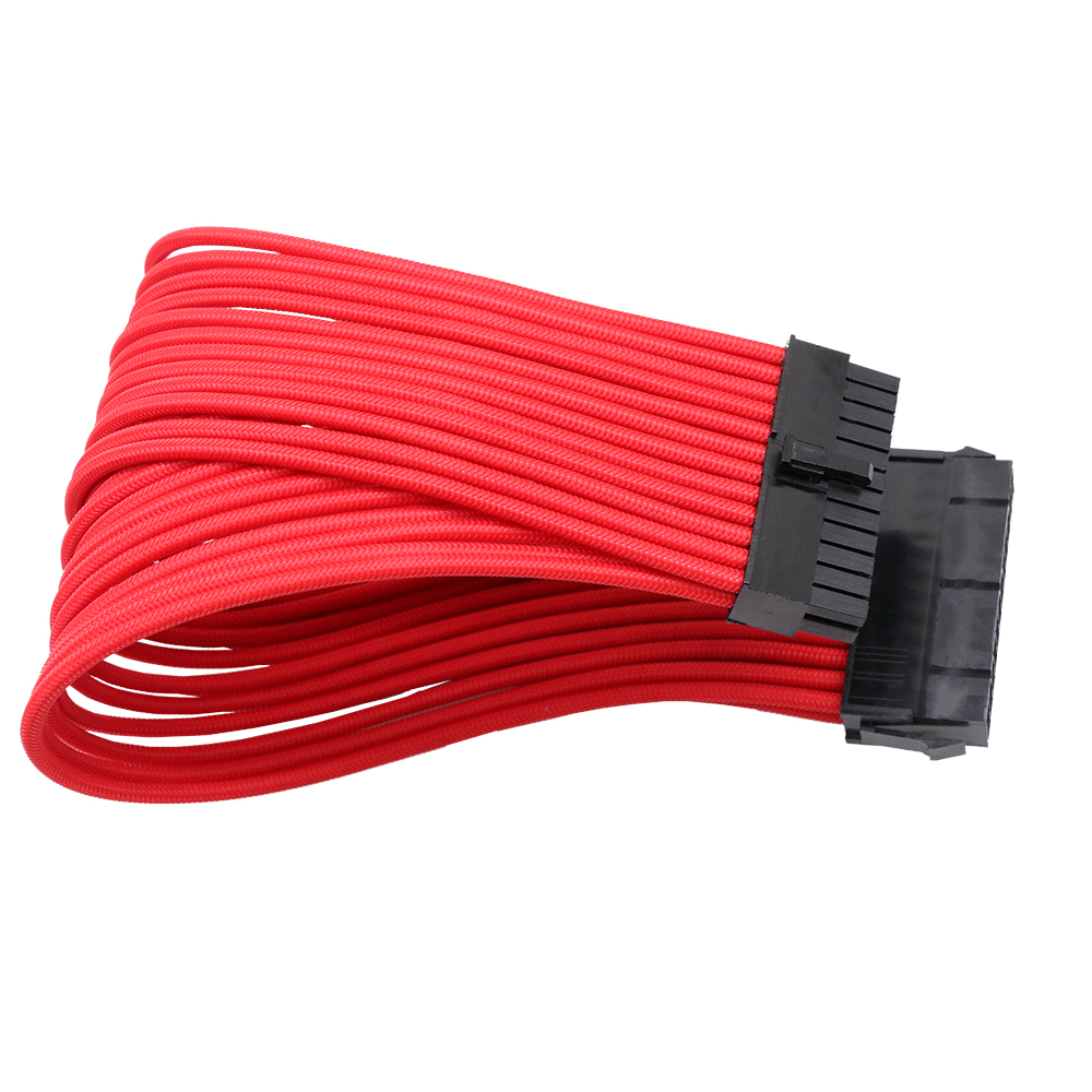 24Pin ATX Male to Female Motherboard Power Extension Cable Red 18AWG