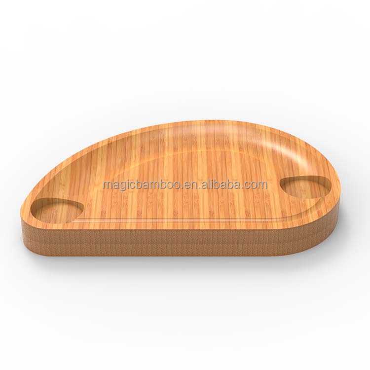 Semicircle Conch Shape Bamboo Cheese Cutting Board and Knife Set for Customized Designs