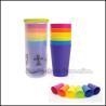Buy cheap customed logo promotion stacked 6pcs set Eco pp rainbow coffee water milk bottle mug cup from wholesalers