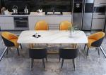 Buy cheap Luxury European Stainless Steel Marble Dining Room Table from wholesalers