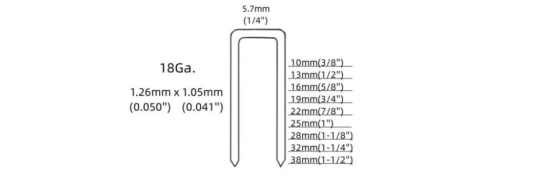 Durable Quality 18 Gauge 90 Series Narrow Crown 10mm Staples 9032