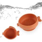 Food grade silicone baby bowl, baby silicone fish shaped bowl, babies learn to