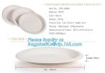 9inch Round White Dessert Bagasse Sugarcane Biodegradable Corn Starch Disposable