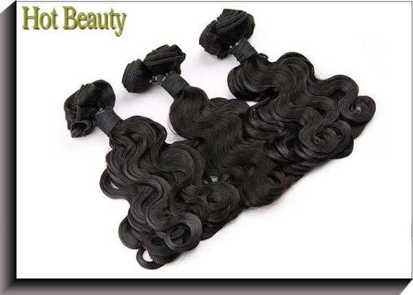 Buy cheap Small Body Wave 7A Grade Virgin Human Hair Bundles Natural Black , Soft from wholesalers