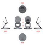 360 Rotating Metallic 3 In 1 Folding Charger Zinc Alloy 15W for Mobile Phone