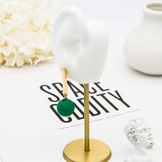 Buy cheap Stainless Steel Fashion Jewelry Earrings Green ball Clip On Stud Earrings from wholesalers