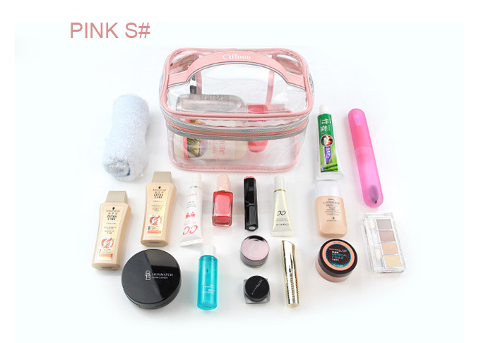 Easy Carrying Clear Cosmetic Bags For Travel Fashionable Design OEM Service